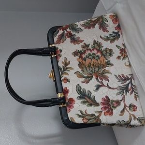 Vintage Floral Needlepoint Purse